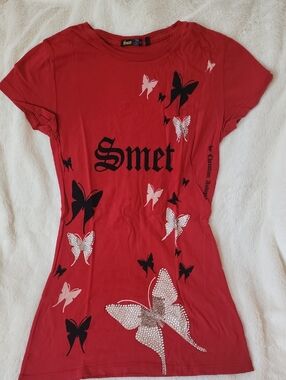 SMET By Christian Audigier Red T-shirt